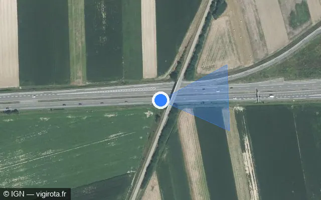 Vue satellite de l'emplacement du radar discriminant à Geispolsheim