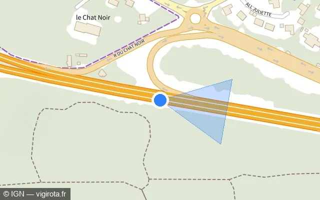 Vue plan de l'emplacement du radar discriminant à Bièvres