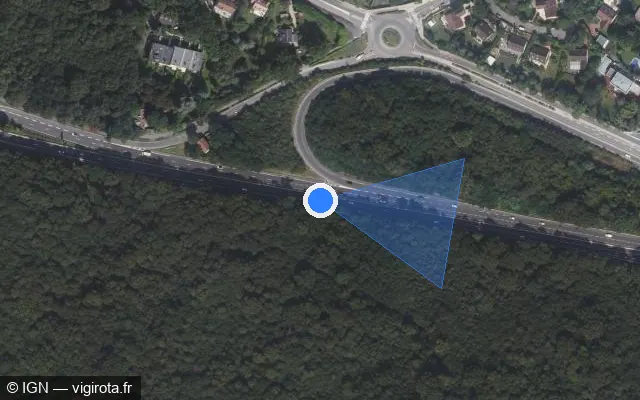 Vue satellite de l'emplacement du radar discriminant à Bièvres