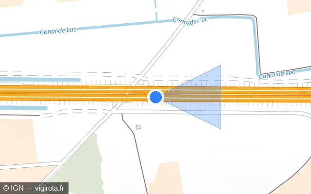 Vue plan de l'emplacement du radar discriminant à Luc-sur-Orbieu