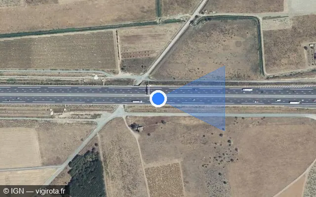 Vue satellite de l'emplacement du radar discriminant à Luc-sur-Orbieu