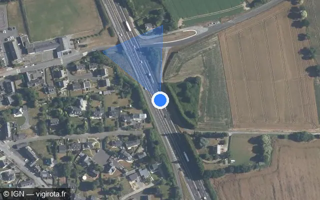 Vue satellite de l'emplacement du radar discriminant à Noyal