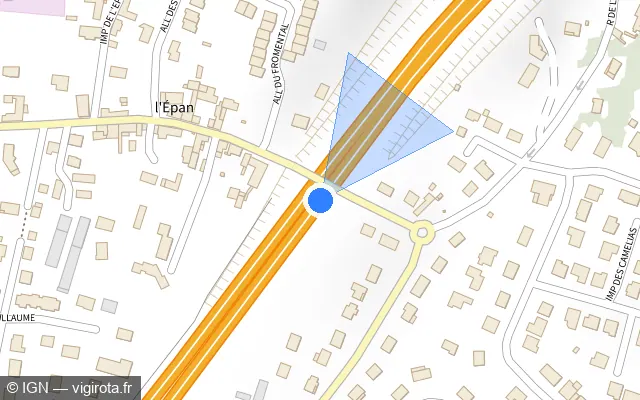Vue plan de l'emplacement du radar discriminant à La Riche