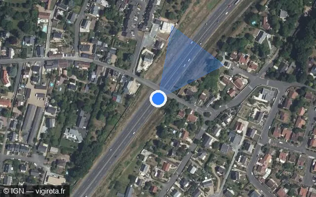 Vue satellite de l'emplacement du radar discriminant à La Riche