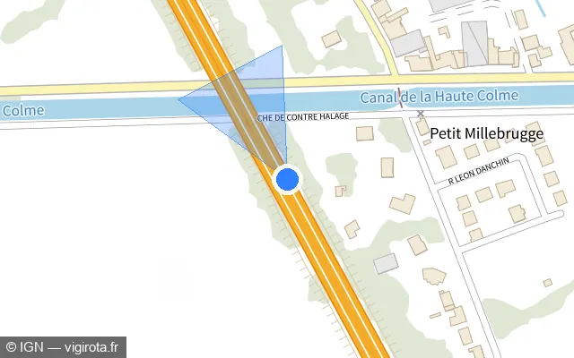 Vue plan de l'emplacement du radar discriminant à Bierne