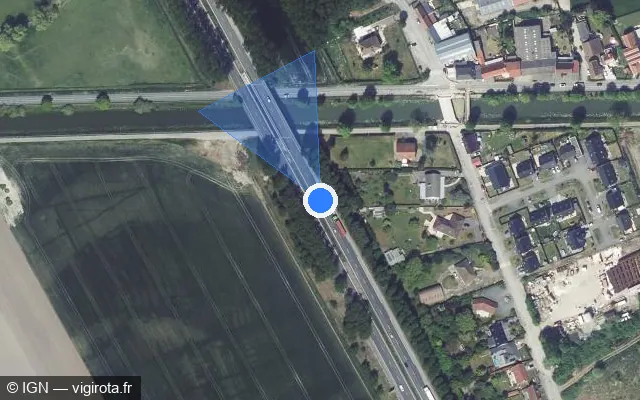 Vue satellite de l'emplacement du radar discriminant à Bierne