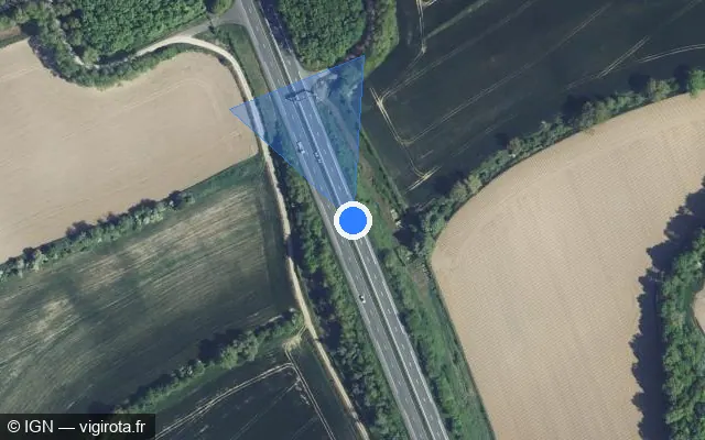 Vue satellite de l'emplacement du radar discriminant à Marcoing