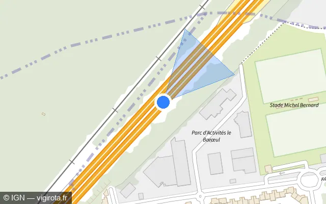 Vue plan de l'emplacement du radar discriminant à Mons-en-Barœul