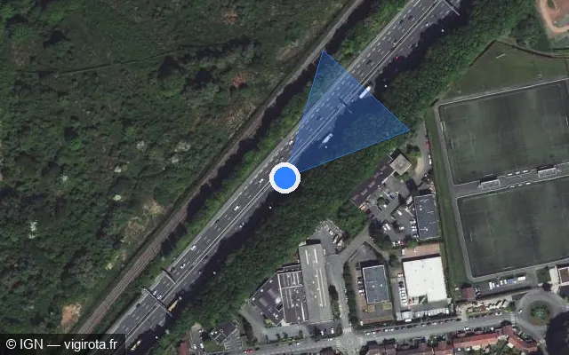 Vue satellite de l'emplacement du radar discriminant à Mons-en-Barœul