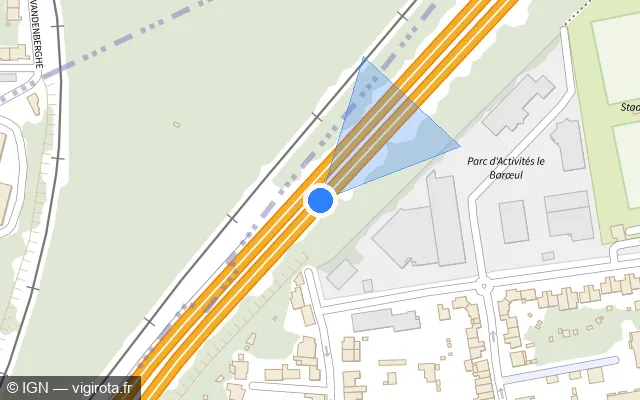 Vue plan de l'emplacement du radar discriminant à Mons-en-Barœul