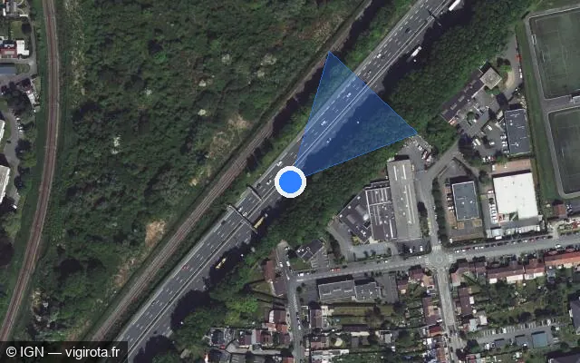 Vue satellite de l'emplacement du radar discriminant à Mons-en-Barœul