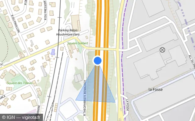 Vue plan de l'emplacement du radar discriminant à Houdemont