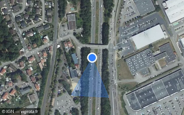 Vue satellite de l'emplacement du radar discriminant à Houdemont