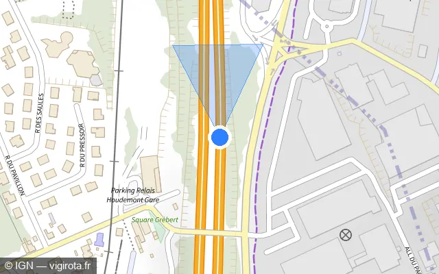 Vue plan de l'emplacement du radar discriminant à Houdemont