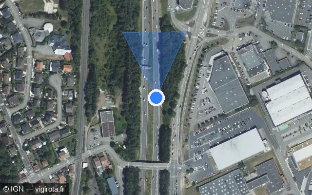 Vue satellite de l'emplacement du radar discriminant à Houdemont