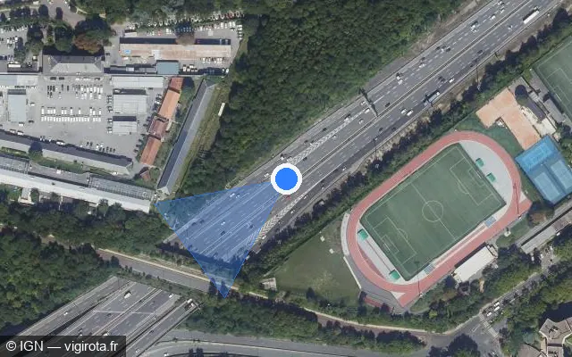 Vue satellite de l'emplacement du radar discriminant à Joinville-le-Pont