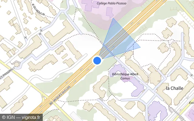 Vue plan de l'emplacement du radar discriminant à Éragny-sur-Oise