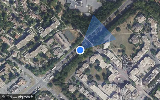 Vue satellite de l'emplacement du radar discriminant à Éragny-sur-Oise