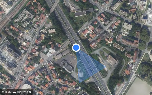 Vue satellite de l'emplacement du radar discriminant à Gentilly