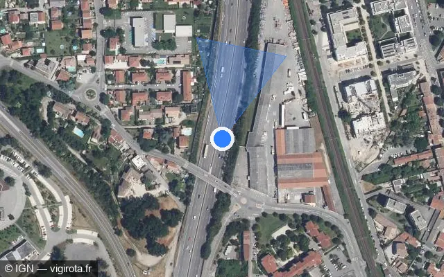 Vue satellite de l'emplacement du radar discriminant à Bourg-lès-Valence