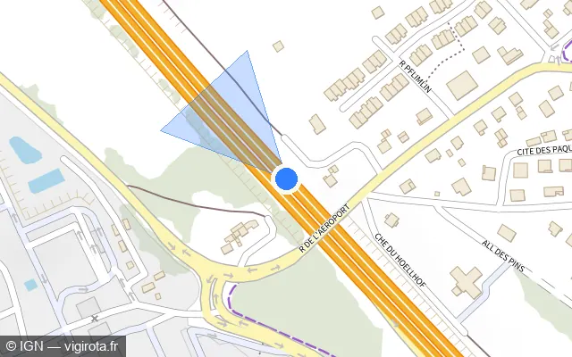 Vue plan de l'emplacement du radar discriminant à Saint-Louis