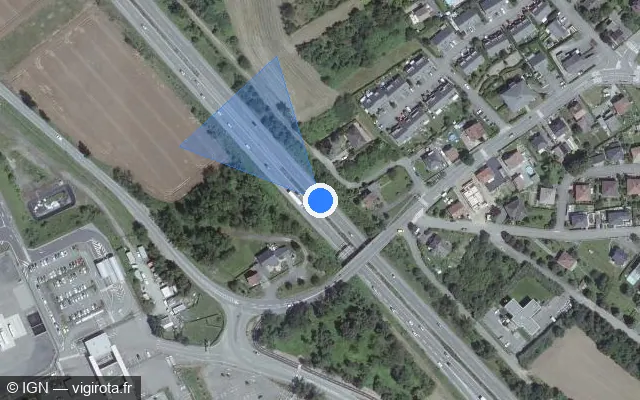 Vue satellite de l'emplacement du radar discriminant à Saint-Louis