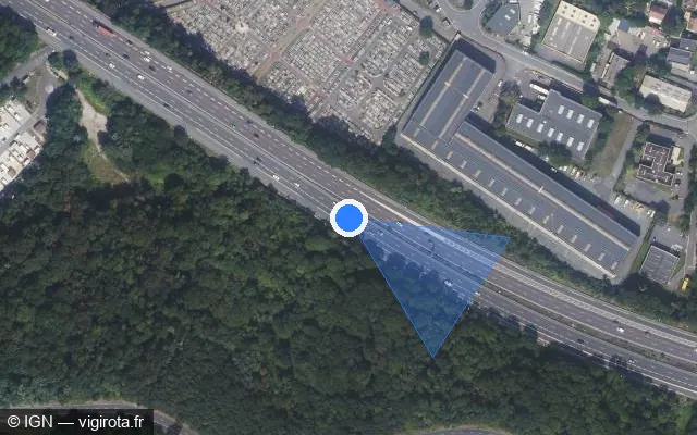 Vue satellite de l'emplacement du radar discriminant à Sannois