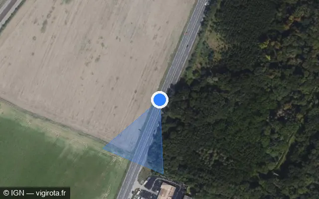 Vue satellite de l'emplacement du radar discriminant à Brières-les-Scellés