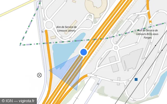Vue plan de l'emplacement du radar discriminant à Briis-sous-Forges