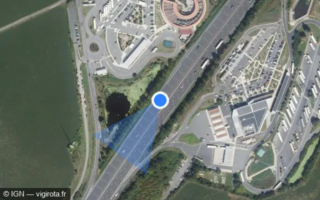 Vue satellite de l'emplacement du radar discriminant à Briis-sous-Forges