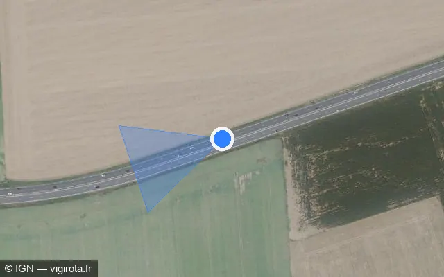 Vue satellite de l'emplacement du radar discriminant à Charmentray
