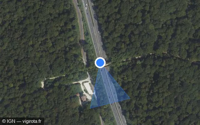 Vue satellite de l'emplacement du radar discriminant à La Queue-en-Brie