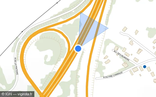 Vue plan de l'emplacement du radar discriminant à Croutelle