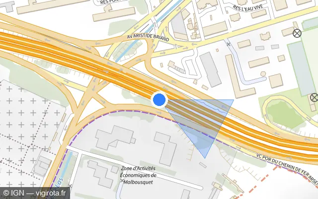 Vue plan de l'emplacement du radar discriminant à Toulon