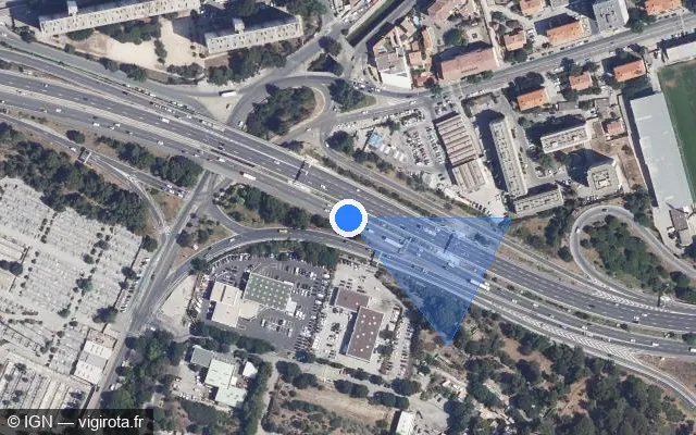 Vue satellite de l'emplacement du radar discriminant à Toulon