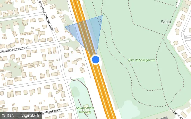 Vue plan de l'emplacement du radar discriminant à Villenave-d'Ornon