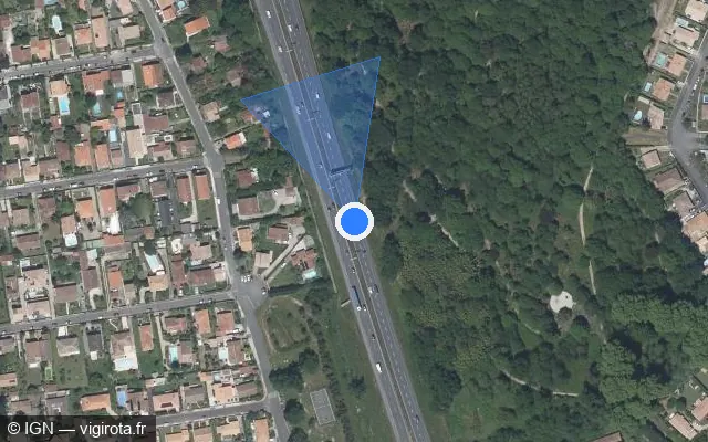 Vue satellite de l'emplacement du radar discriminant à Villenave-d'Ornon
