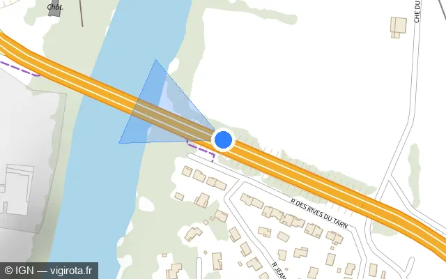 Vue plan de l'emplacement du radar discriminant à Lescure-d'Albigeois