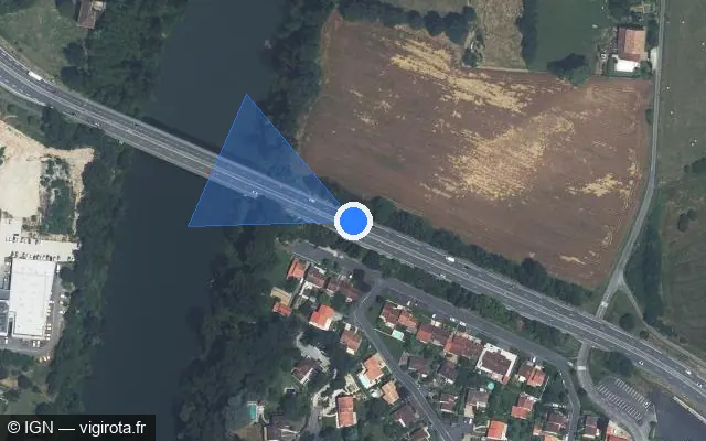 Vue satellite de l'emplacement du radar discriminant à Lescure-d'Albigeois