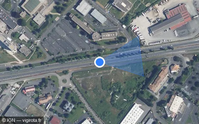 Vue satellite de l'emplacement du radar discriminant à Chauray