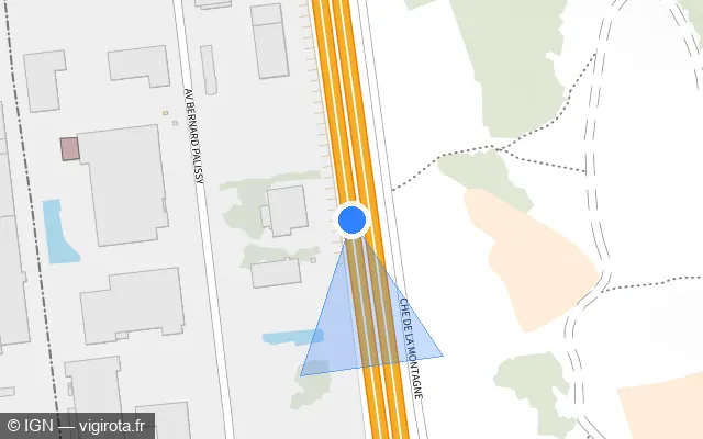 Vue plan de l'emplacement du radar discriminant à Sorgues