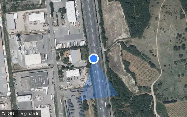 Vue satellite de l'emplacement du radar discriminant à Sorgues