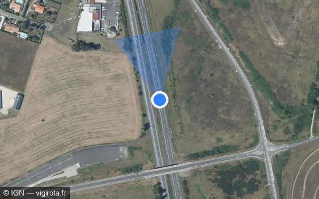 Vue satellite de l'emplacement du radar discriminant à Maine-de-Boixe