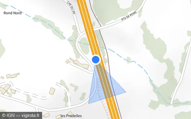 Vue plan de l'emplacement du radar discriminant à Donzenac