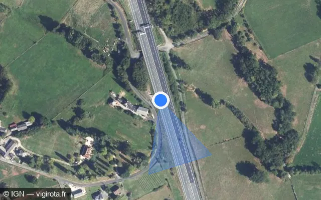 Vue satellite de l'emplacement du radar discriminant à Donzenac
