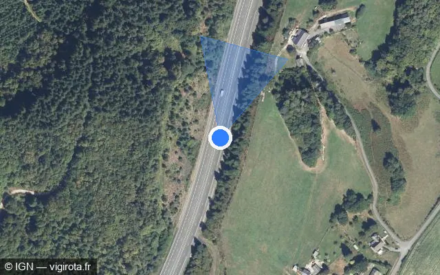 Vue satellite de l'emplacement du radar discriminant à Égletons