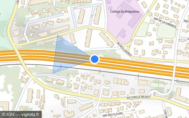 Vue plan de l'emplacement du radar discriminant à Cagnes-sur-Mer