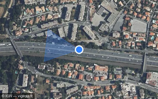 Vue satellite de l'emplacement du radar discriminant à Cagnes-sur-Mer