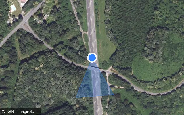 Vue satellite de l'emplacement du radar discriminant à Saint-Sylvestre