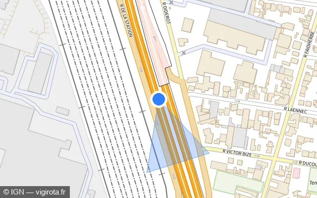 Vue plan de l'emplacement du radar discriminant à Drancy